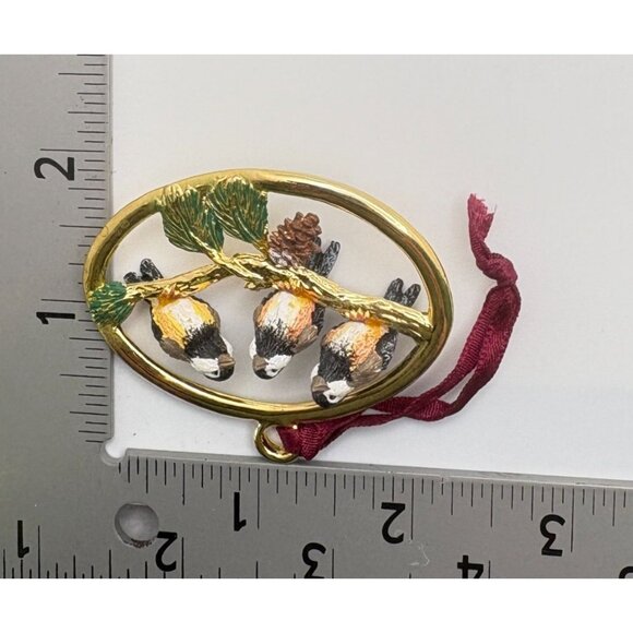 Chickadee Bird Trio Christmas Tree Ornament Winter Visitors Carlton Cards - Picture 3 of 6